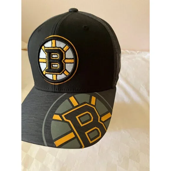 NHL Boston Reebok Center Ice Collection Baseball Cap Hat Black Hockey Size L XL - Picture 2 of 16